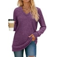 thumbnail image 1 of Fantaslook V Neck Long Sleeve Shirts for Women Dressy Casual Fall Tops Lightweight Tunic Pullover Fashion Clothes, 1 of 9