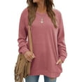 thumbnail image 1 of Fantaslook V Neck Sweatshirts for Women Casual Long Sleeve Tops Oversized Sweatshirt With Pockets, 1 of 8