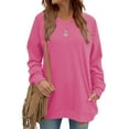 thumbnail image 1 of Fantaslook V Neck Sweatshirts for Women Casual Long Sleeve Tops Oversized Sweatshirt With Pockets, 1 of 8