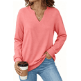 thumbnail image 1 of Fantaslook V Neck Sweatshirts for Women Pullover Long Sleeve Shirts Tunic Fall Tops Casual Lightweight Sweatshirts, 1 of 9