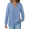 thumbnail image 1 of Fantaslook V Neck Sweatshirts for Women Pullover Long Sleeve Shirts Tunic Fall Tops Casual Lightweight Sweatshirts, 1 of 9