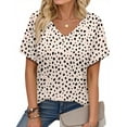thumbnail image 1 of Fantaslook V Neck T Shirts for Women Floral Summer Tops Short Sleeve Shirts Casual Tunic Tops, 1 of 9