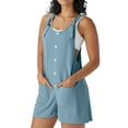 thumbnail image 1 of Fantaslook Waffle Jumpsuits for Women Summer Trendy Button Sleeveless Romper Ajustable Strap Shorts Overalls with Pockets, 1 of 9
