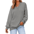 thumbnail image 1 of Fantaslook Waffle Knit Sweatshirts for Women Long Sleeve V Neck Sweater Shirts Pullover Casual Outfits Fall Tops, 1 of 11