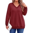 thumbnail image 1 of Fantaslook Waffle Knit Sweatshirts for Women Long Sleeve V Neck Sweater Shirts Pullover Casual Outfits Plus Size Fall Tops, 1 of 11