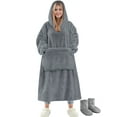 thumbnail image 1 of Fantaslook Wearable Blanket Hoodie Sweatshirt for Women and Men, Warm and Cozy Blanket Hoodie, Flannel Blanket with Sleeves and Giant Pocket, 1 of 7