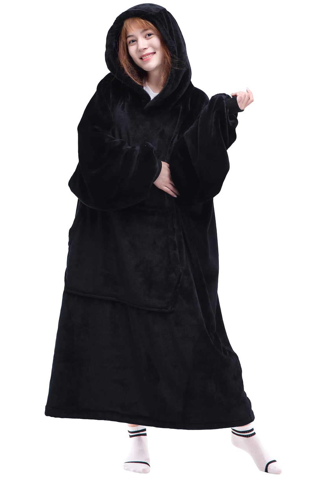 Fantaslook Wearable Blanket Hoodie Sweatshirt for Women and Men, Warm and Cozy Blanket Hoodie