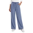 thumbnail image 1 of Fantaslook Wide Leg Jeans for Women Elastic High Waisted Drawstring Pants Pull On Baggy Soft Denim Pants with Pockets, 1 of 8