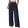 thumbnail image 1 of Fantaslook Wide Leg Pants for Women High Waisted Drawstring Pleated Trousers Pants Summer Casual Work Pants with Pockets, 1 of 8