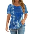 thumbnail image 1 of Fantaslook Women Blouses Dressy Casual Summer Short Sleeve Shirts Crew Neck Pleated Tunic Tops, 1 of 8