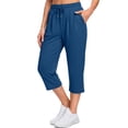 thumbnail image 1 of Fantaslook Women Capri Pants High Waisted Drawstring Summer Yoga Pants Workout Cropped Joggers Lounge Pants with Pockets, 1 of 9