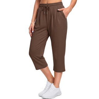 Fantaslook Women Capri Pants High Waisted Drawstring Summer Yoga Pants Workout Cropped Joggers Lounge Pants with Pockets