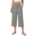 thumbnail image 1 of Fantaslook Women Capri Pants Wide Leg High Waisted Drawstring Capris Summer Casual Linen Cropped Pants with Pockets, 1 of 8