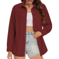 thumbnail image 1 of Fantaslook Women Corduroy Shirts Shacket Jacket Casual Long Sleeve Button Down Blouses Tops, 1 of 8