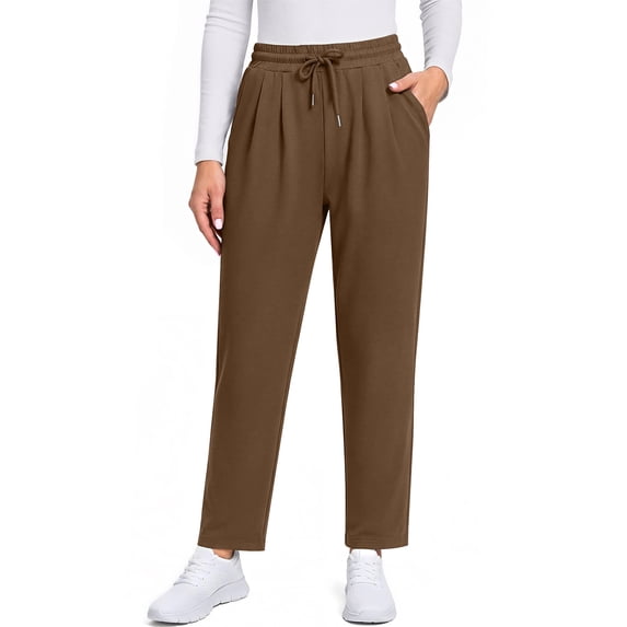 Fantaslook Women Joggers Pants High Waisted Drawstring Tapered Sweatpants Pleated Workout Lounge Pants with Pockets