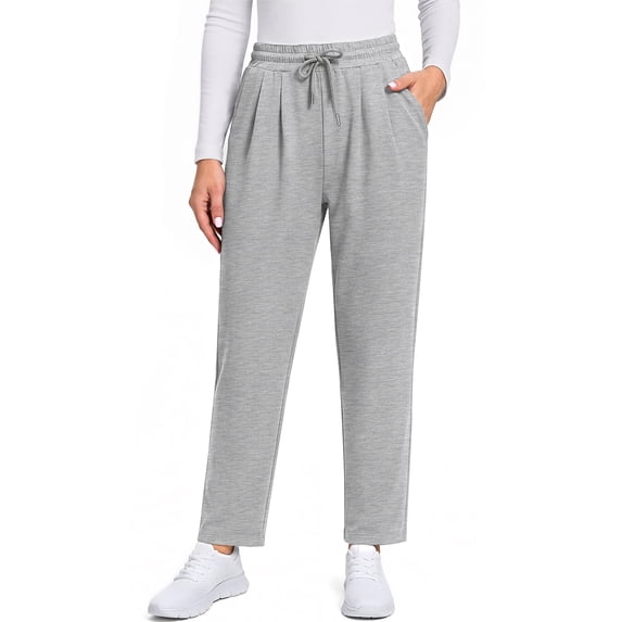 Fantaslook Women Joggers Pants High Waisted Drawstring Tapered Sweatpants Pleated Workout Lounge Pants with Pockets