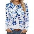 thumbnail image 1 of Fantaslook Women Tunic Tops Casual Long Sleeve Shirts Crew Neck Fall Tops Basic Tees Floral Dressy Blouses, 1 of 9