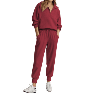 Fantaslook Womens 2 Piece Sets Long Sleeve Half Zip Sweatsuits Lounge Jogger Tracksuit with Pockets Vacation Fall Outfits