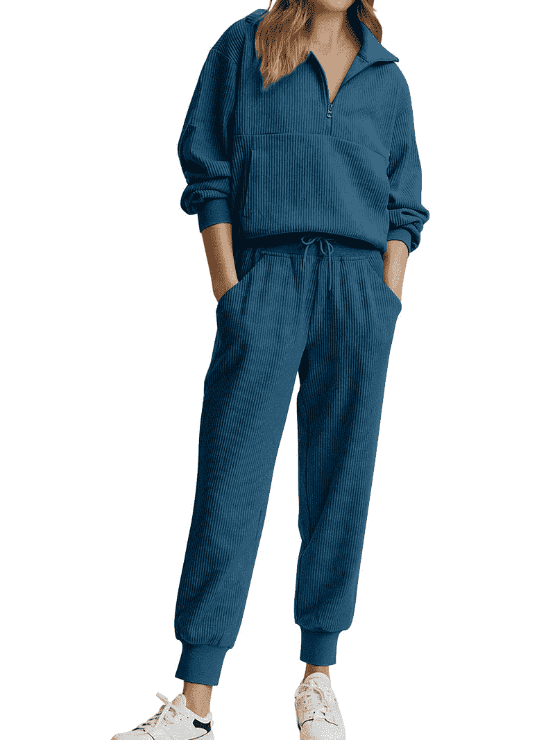 Casual Solid Patchwork Pocket Half A Turtleneck Long Sleeve Two Pieces Casual Solid Patchwork Pocket Half A Turtleneck Long Sleeve Two Pieces