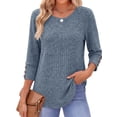 thumbnail image 1 of Fantaslook Womens 3/4 Sleeve Shirts with Buttons Dressy Casual Blouses Tunic Tops Fall Clothes, 1 of 9