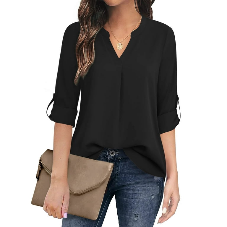 Black dressy blouses best sale