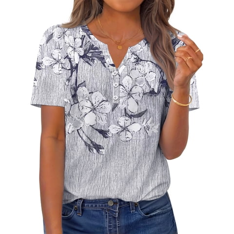 Fantaslook Womens Blouses Dressy Casual Tops Summer Short Sleeve V Neck Shirts Business Work Blouses