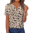 thumbnail image 1 of Fantaslook Womens Blouses Dressy Casual Tops Summer Short Sleeve V Neck Shirts Business Work Blouses, 1 of 10