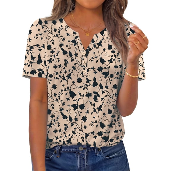 Fantaslook Womens Blouses Dressy Casual Tops Summer Short Sleeve V Neck Shirts Business Work Blouses