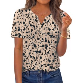 Fantaslook Womens Blouses Dressy Casual Tops Summer Short Sleeve V Neck Shirts Business Work Blouses