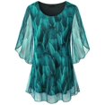 thumbnail image 1 of Fantaslook Womens Blouses Floral Ruffle 3/4 Sleeve Flowy Tops Mesh Dressy Blouses Tunic Shirts, 1 of 6