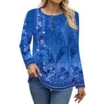 thumbnail image 1 of Fantaslook Blouses for Women Henley Long Sleeve Shirts Dressy Casual Fall Tops Work Blouses, 1 of 1