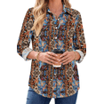 thumbnail image 1 of Fantaslook Womens Button Down Shirts Boho Floral Printed Long Sleeve Blouses Business Work Shirt Dressy Casual Loose Tops, 1 of 10