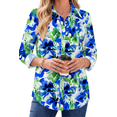 thumbnail image 1 of Fantaslook Womens Button Down Shirts Boho Floral Printed Long Sleeve Blouses Business Work Shirt Dressy Casual Loose Tops, 1 of 10