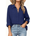 thumbnail image 1 of Fantaslook Womens Button Down Shirts Lapel Long Sleeve Blouses Business Work Shirt Dressy Casual Collared Tops, 1 of 11