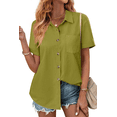 thumbnail image 1 of Fantaslook Womens Button Down Shirts Lapel Short Sleeve Shirt Collared Pocketed Casual Blouses Summer Tops, 1 of 10