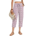 thumbnail image 1 of Fantaslook Womens Capri Pants Drawstring Casual Palazzo Trousers with Pockets Loose Floral Lounge Pants Pajama Bottoms, 1 of 9