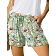 thumbnail image 1 of Fantaslook Womens Casual Shorts Elastic Waist Drawstring Shorts Pants with Pockets Summer Beach Floral Shorts, 1 of 8