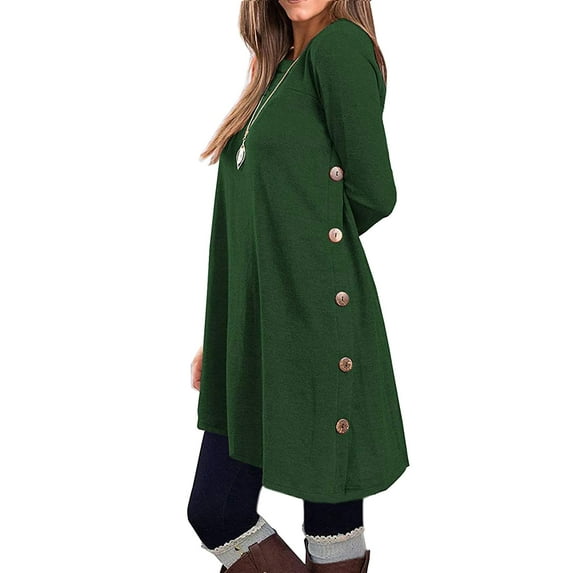 Fantaslook Womens Dresses Long Sleeve T Shirts Tunic Dress Button Down Casual Fall Dresses