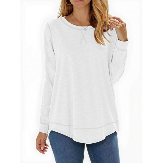 Fantaslook Womens Fall Tops Long Sleeve Shirts Casual Tunic Top Basic T Shirts Tees