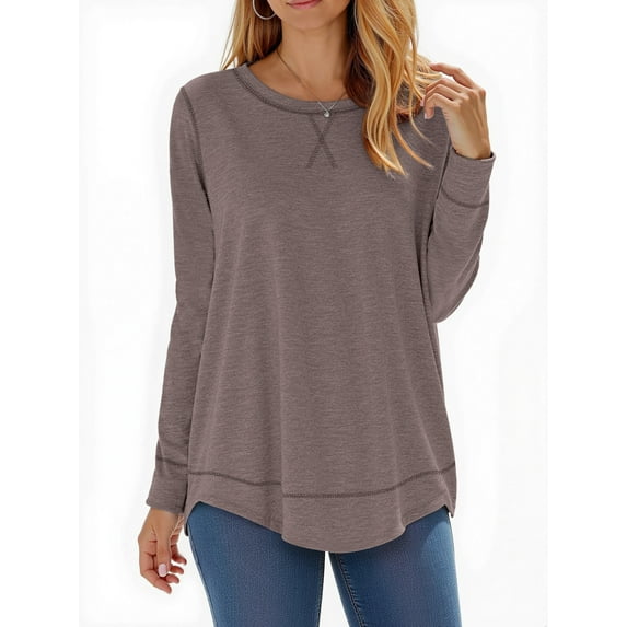 Fantaslook Womens Fall Tops Long Sleeve Shirts Casual Tunic Top Basic T Shirts Tees