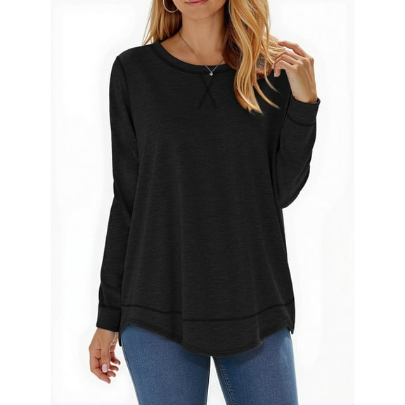 Fantaslook Womens Fall Tops Long Sleeve Shirts Casual Tunic Top Basic T Shirts Tees