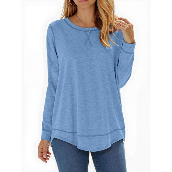 Fantaslook Womens Fall Tops Long Sleeve Shirts Casual Tunic Top Basic T Shirts Tees