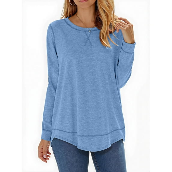 Fantaslook Womens Fall Tops Long Sleeve Shirts Casual Tunic Top Basic T Shirts Tees