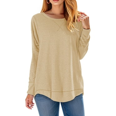Fantaslook Womens Fall Tops Long Sleeve Shirts Casual Tunic Top Basic T Shirts Tees