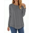 thumbnail image 1 of Fantaslook Womens Fall Tops Long Sleeve Shirts Casual Tunic Top Basic T Shirts Tees, 1 of 8