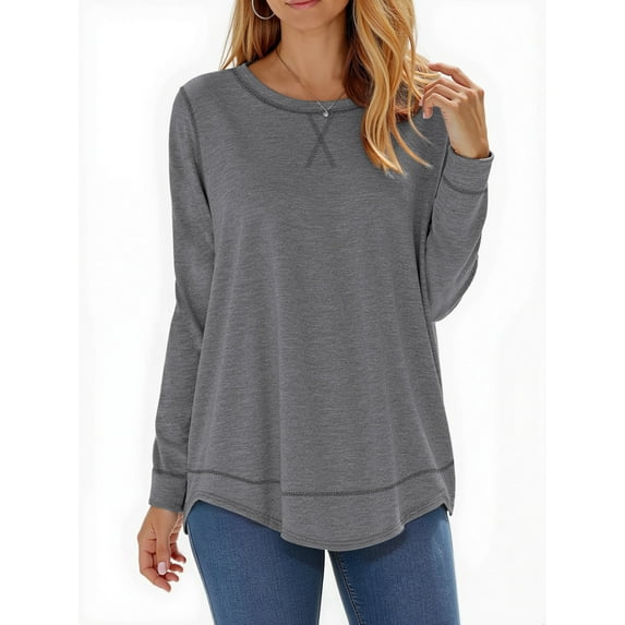 Fantaslook Womens Fall Tops Long Sleeve Shirts Casual Tunic Top Basic T Shirts Tees