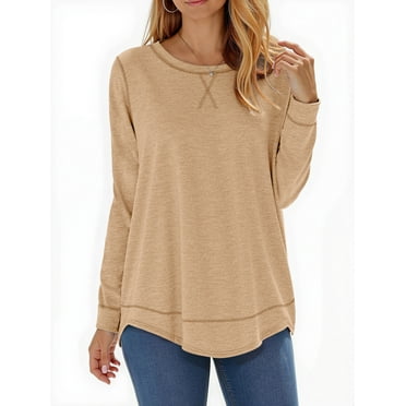 Fantaslook Womens Fall Tops Long Sleeve Shirts Casual Tunic Top Basic T Shirts Tees
