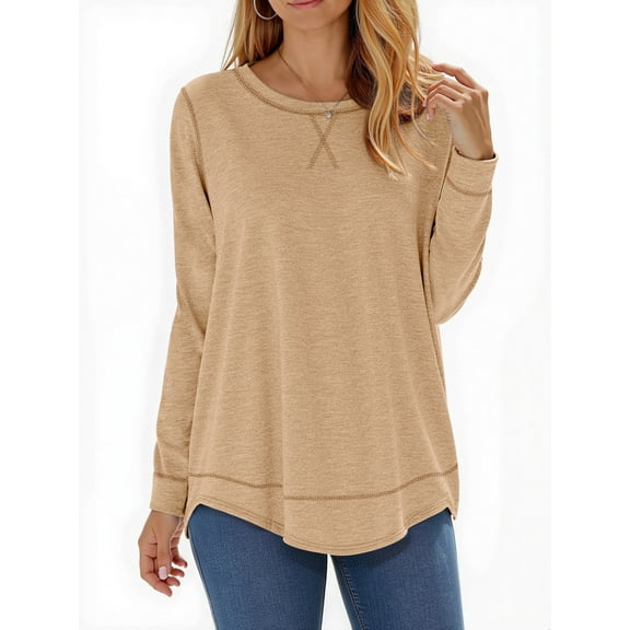 Fantaslook Womens Fall Tops Long Sleeve Shirts Casual Tunic Top Basic T Shirts Tees