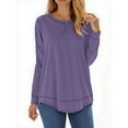 thumbnail image 1 of Fantaslook Womens Fall Tops Long Sleeve Shirts Casual Tunic Top Basic T Shirts Tees, 1 of 8