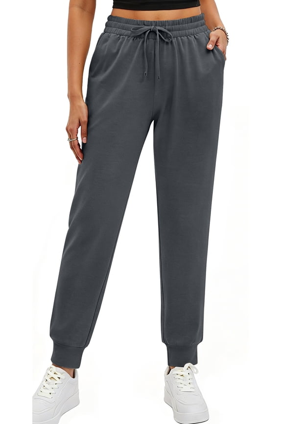 Womens Joggers with 3 Pockets Tapered Casual Sweatpants for Lounging Drawstring Athletic Pants Jogging Workout and Gym